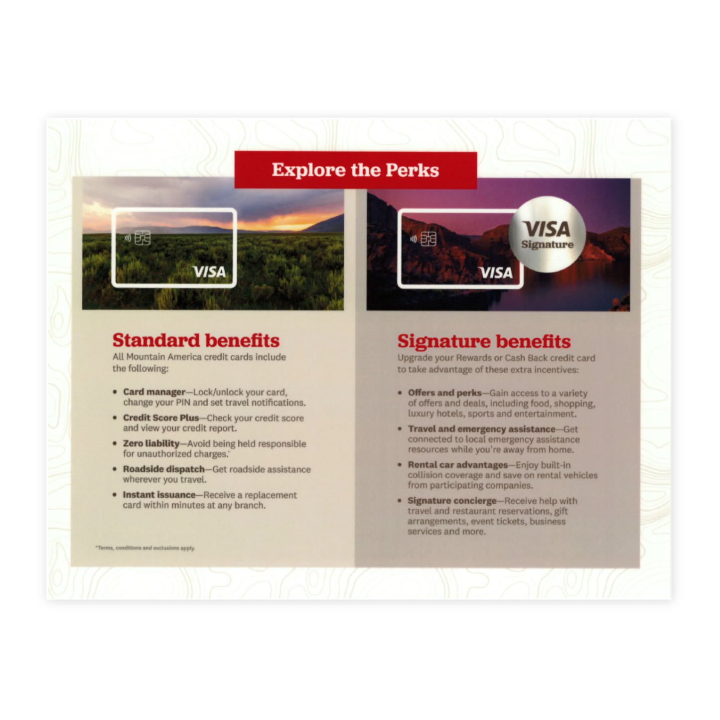 Credit Card Comparison Guide Placemat (set of 8)