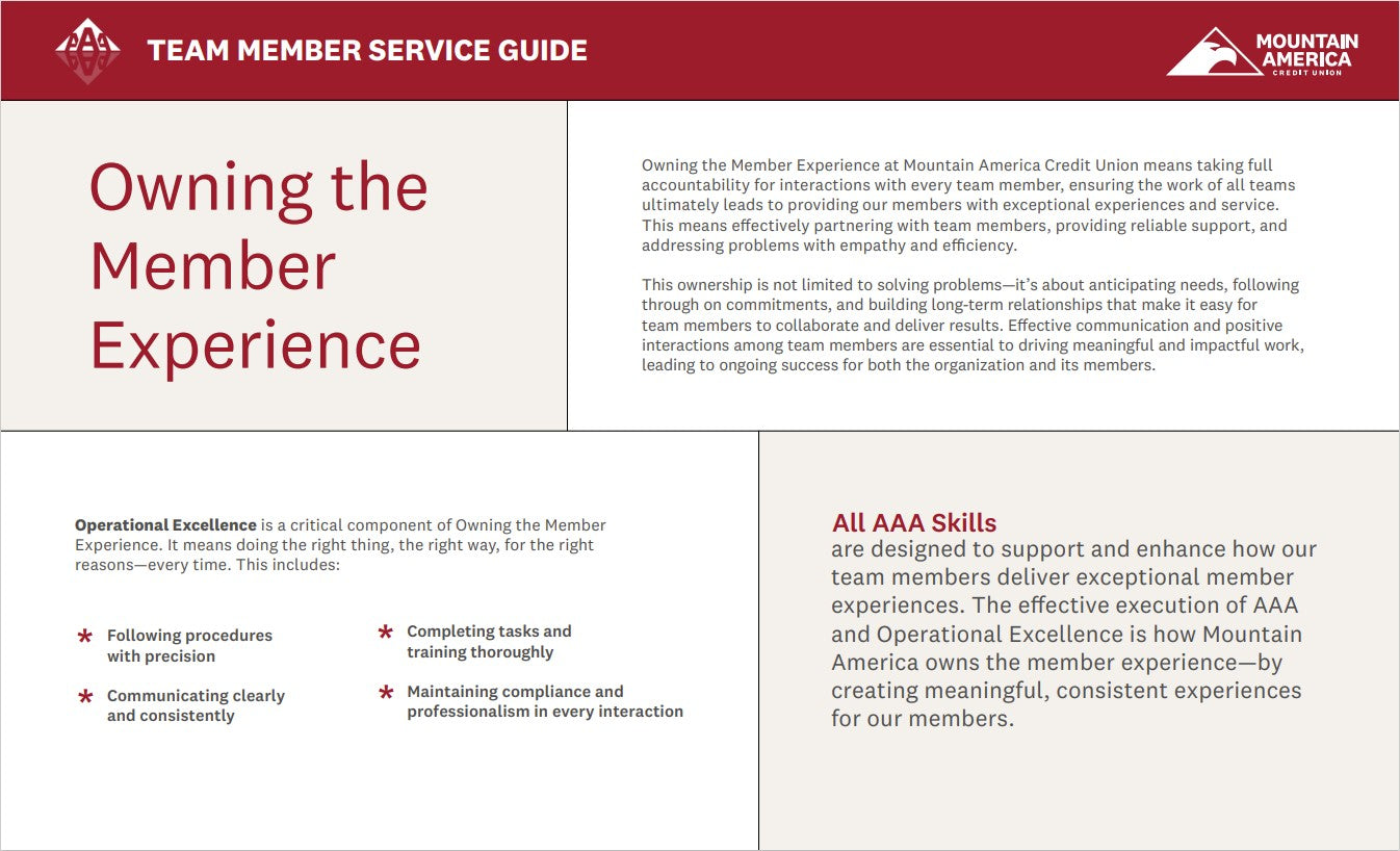 Team Member AAA Service Guide (1 per order)