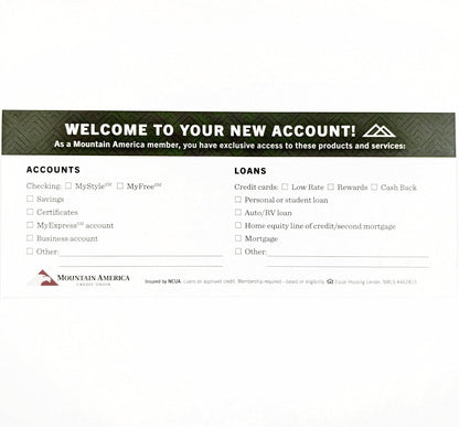 *DISCONTINUED* New Account Welcome Checklist Flier (50)