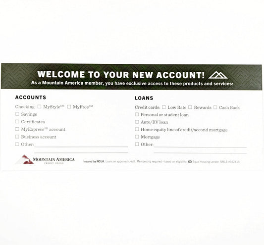 *DISCONTINUED* New Account Welcome Checklist Flier (50)